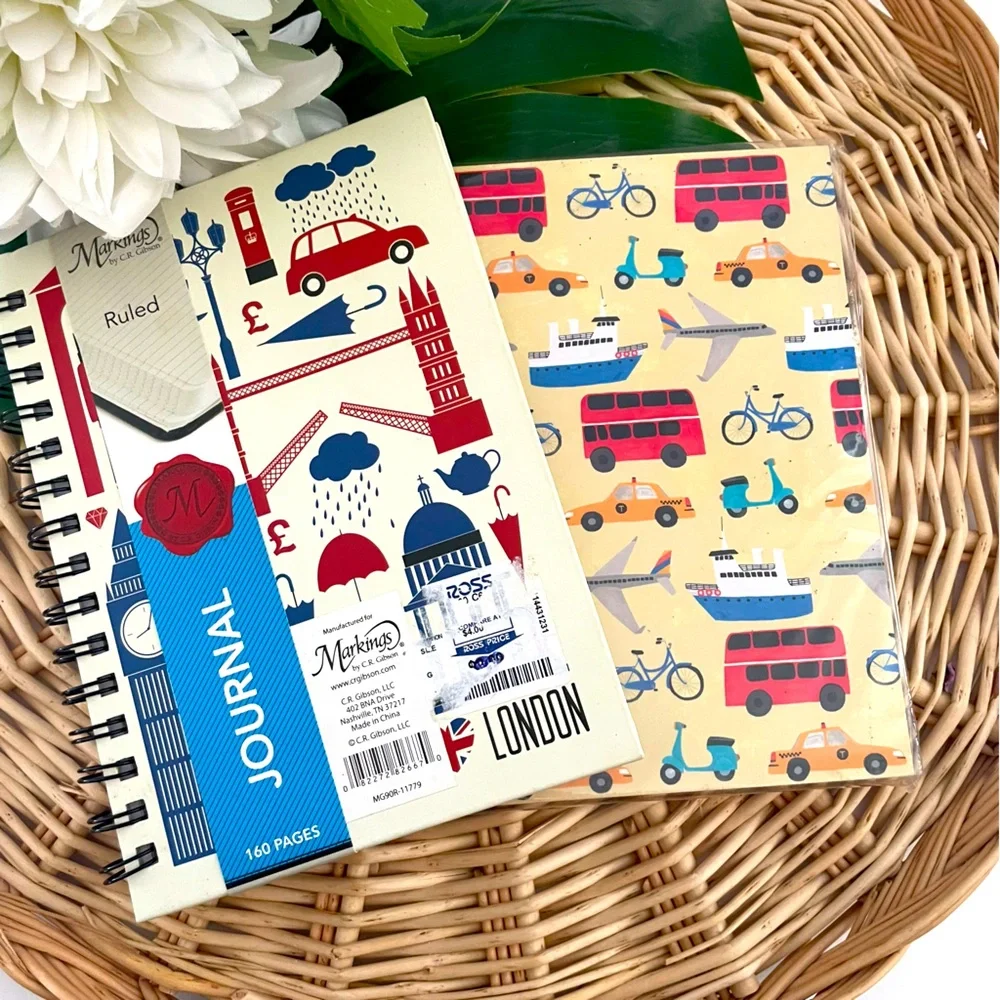 Markings by C.R. Gibson London/NYC  Reversible Journal & set of 2 notebooks NWT